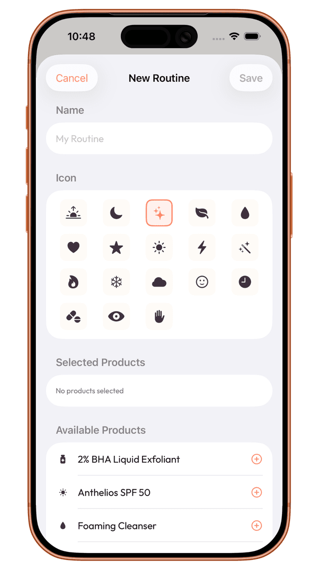 Routine Builder screenshot